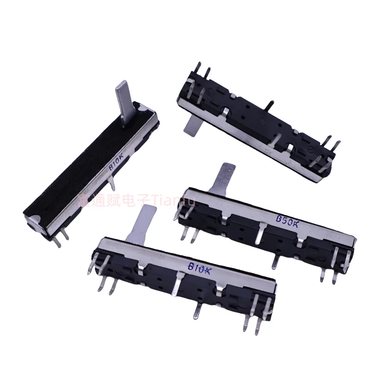 45mm Siding Potentiometer Stereo Channel B10K B50K Axis Length 15mm Sliding Stroke 30mm 1pcs linear potentiometer adjustable resistor