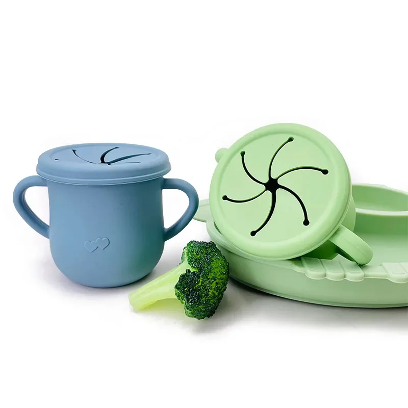 Baby Silicone Feeding Cups drinking cup water cup silicone cups feeding cup Portable Drinkware Sippy Food Food Grade Learning Cups Toddlers Storage Snack Container BPA FREE