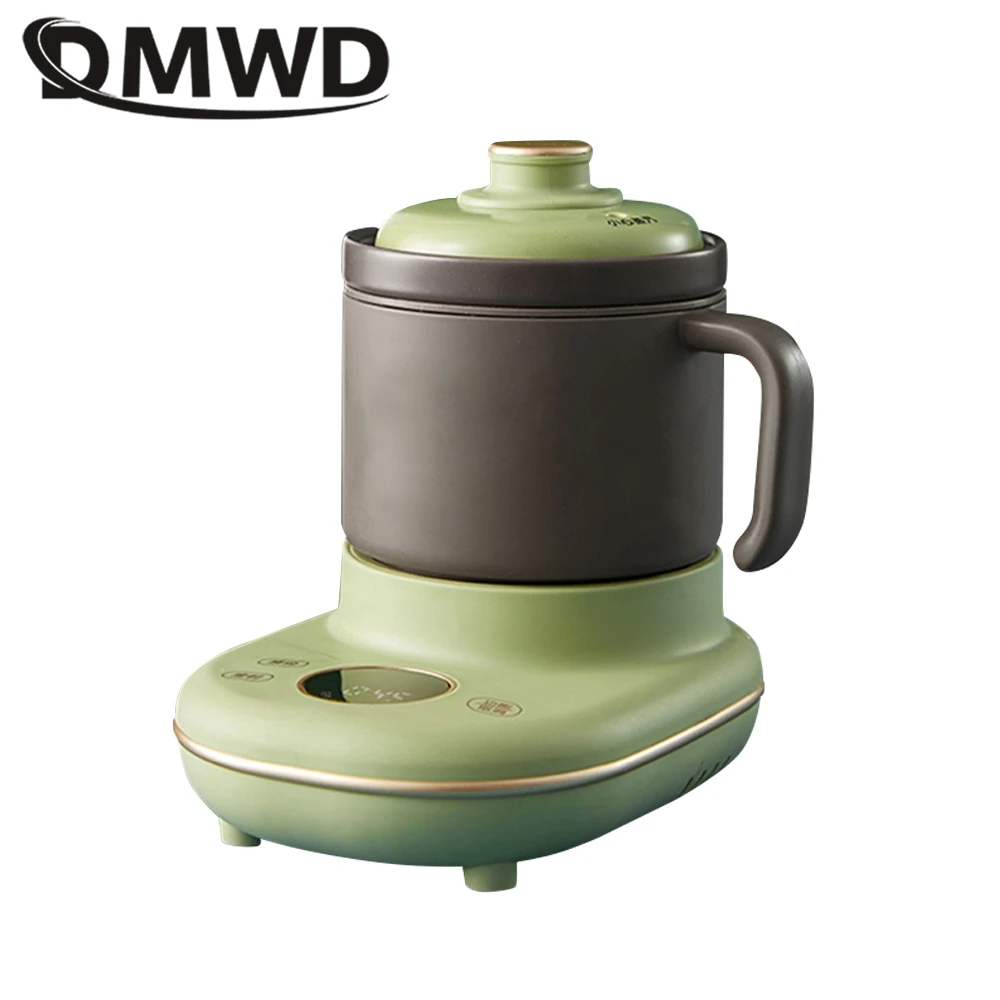 DMWD Electric Stew Pot Health Cup Porridge Soup Cooking Machine 0.4L Casserole Split Ceramic Cooker Tea Maker 9.5H Appointment