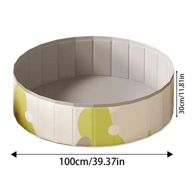 Foldable Kiddie Pool Cat Swimming Pool PVC Anti-Slip Foldable Portable Yard Bathing Tub For Dogs Cats Puppy Animals Children 6