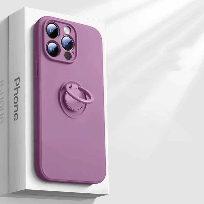 Elegant Liquid Silicone Ring Holder Case with Bumper Cover