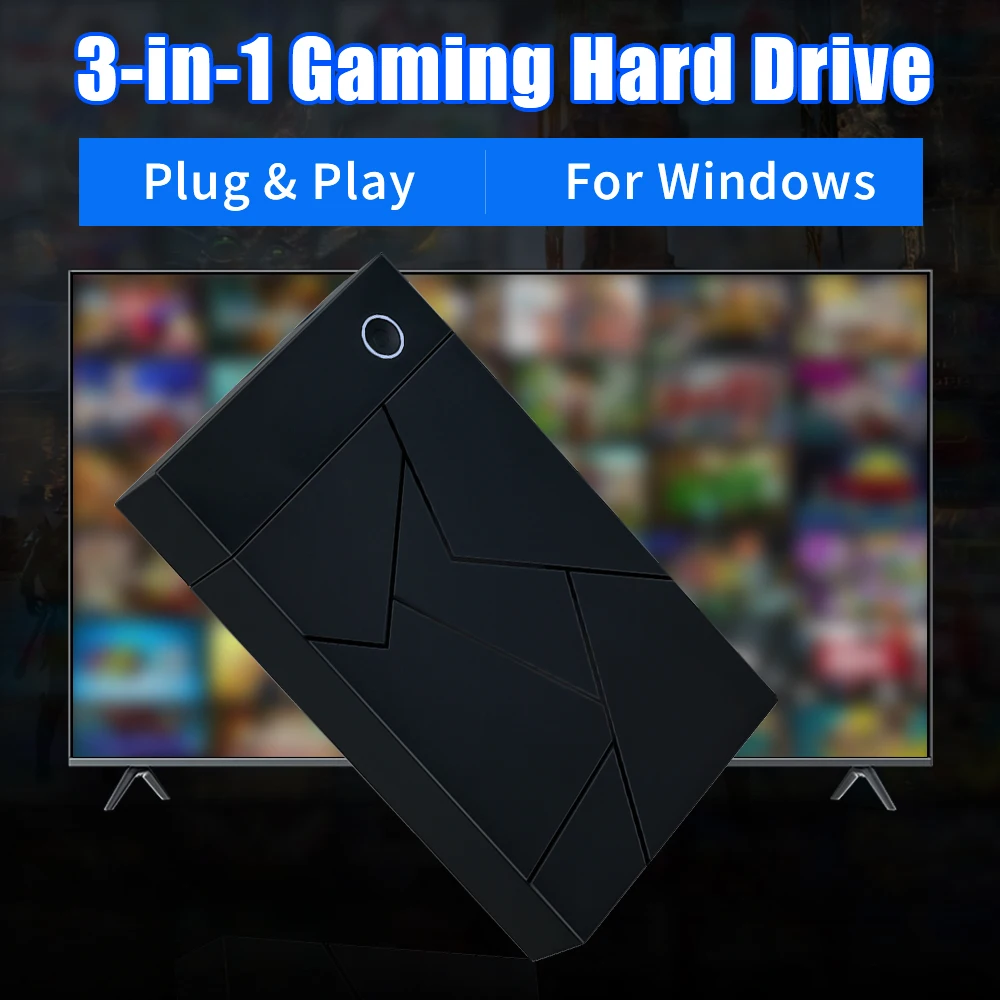 3TB Retro Gaming Hard Drive Disk With launchbox+Retrobat+Playnite Gaming HDD For PS4/PS3/PS1/Switch/WIIU/N64 Game Console For PC