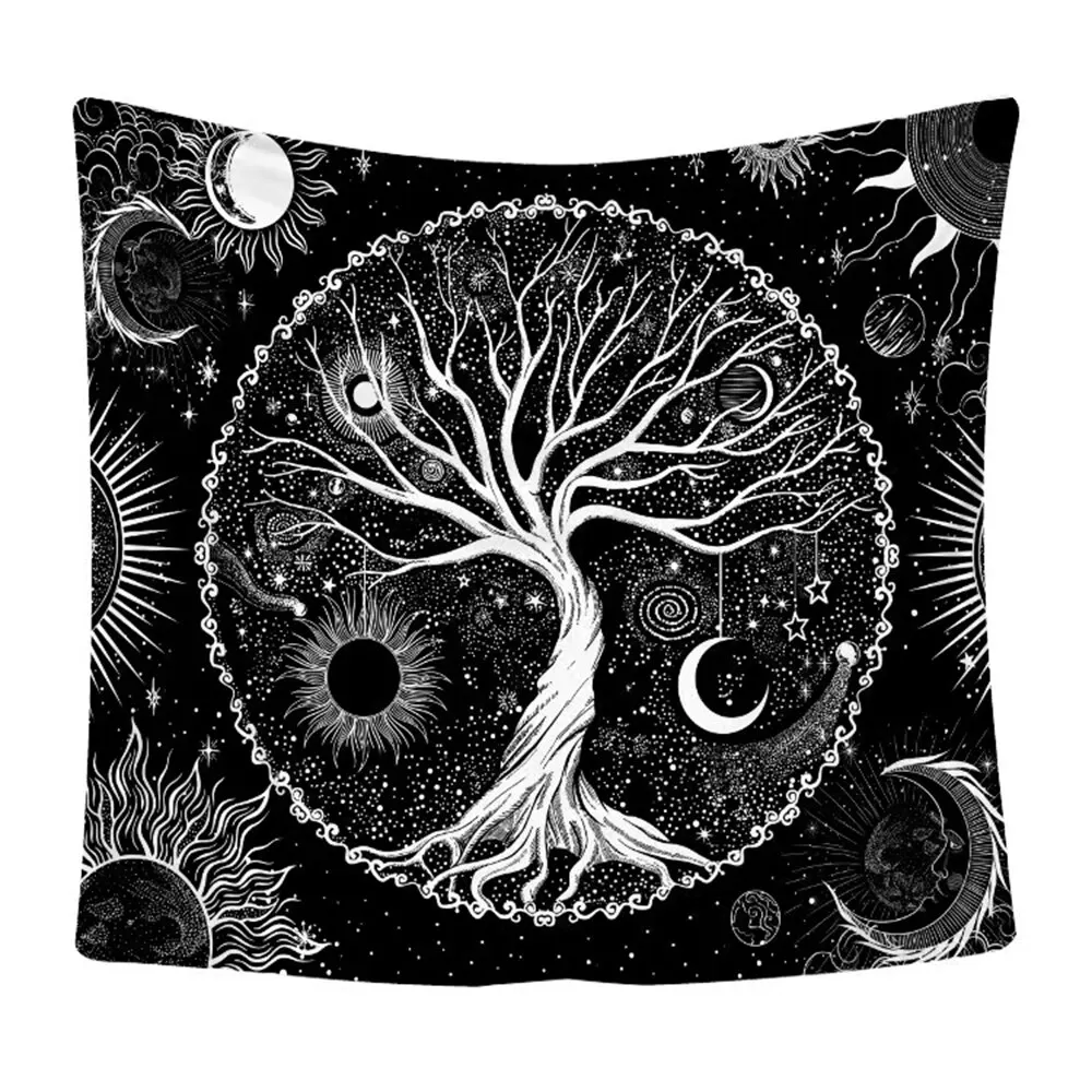 A Set Of Bohemian Style Tree Of Life Sun And Moon Elements Tapestry Decor Tapestry Decor