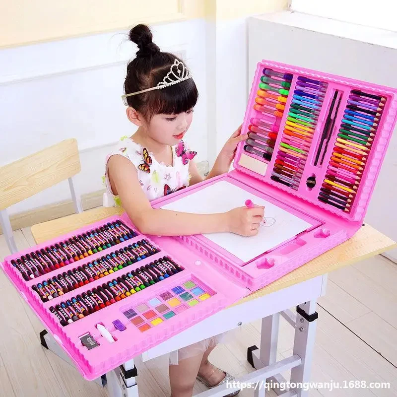 

Children Art Painting Set Drawing Board Watercolor Pencil Crayon Water Pen Drawing Board Doodle Supplies Kids Educational Toy