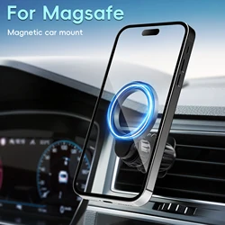 Magnetic Car Phone Mount - Universal Dashboard & Vent Holder Accessory (Black)