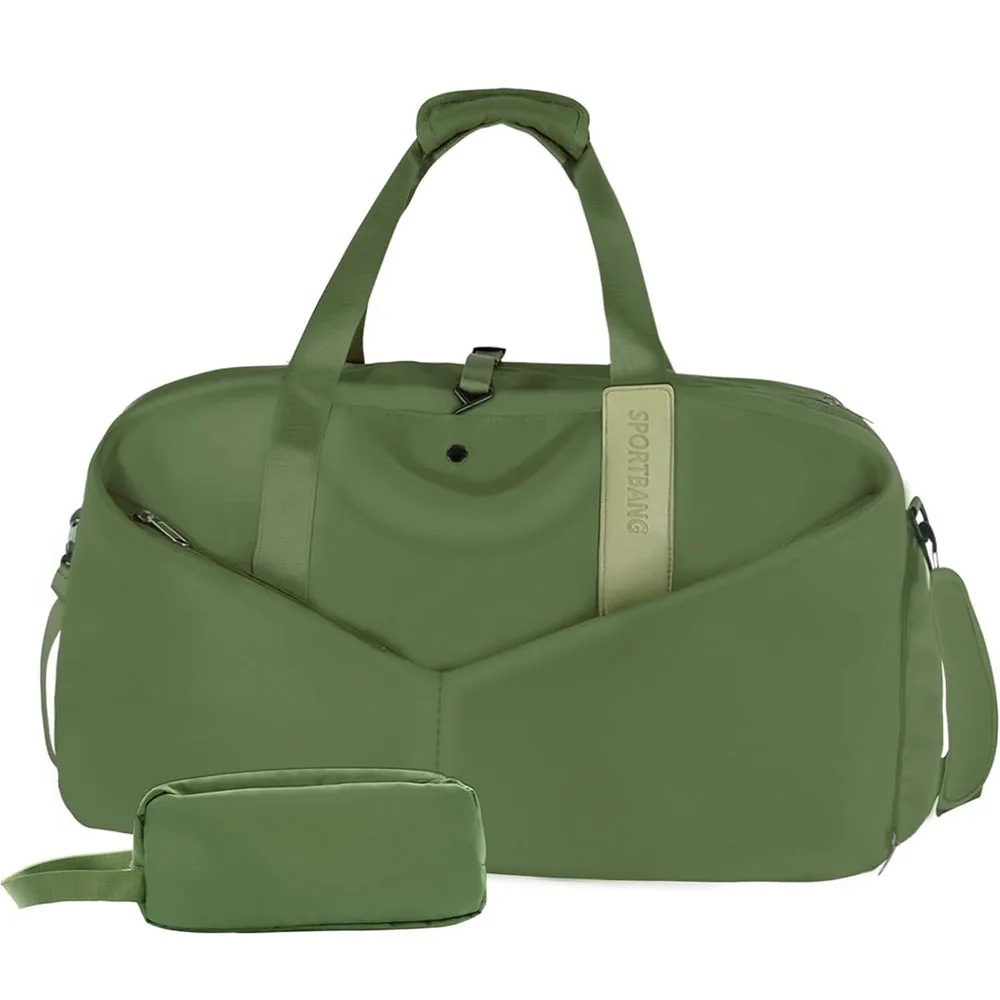 Vegan Sport Duffle Bag Men Large Capacity Overnight Travel Weekender Bags Women Gym Bag with Yoga Mat Holder Shoe Compartment