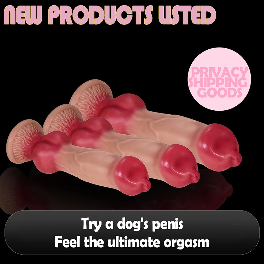 Oversized Dog Dildos Anal Plug Soft Penis Anal Dilator with Suction Cup Phallus Butt Plug Stimulate Vagina Anus Sex Toys