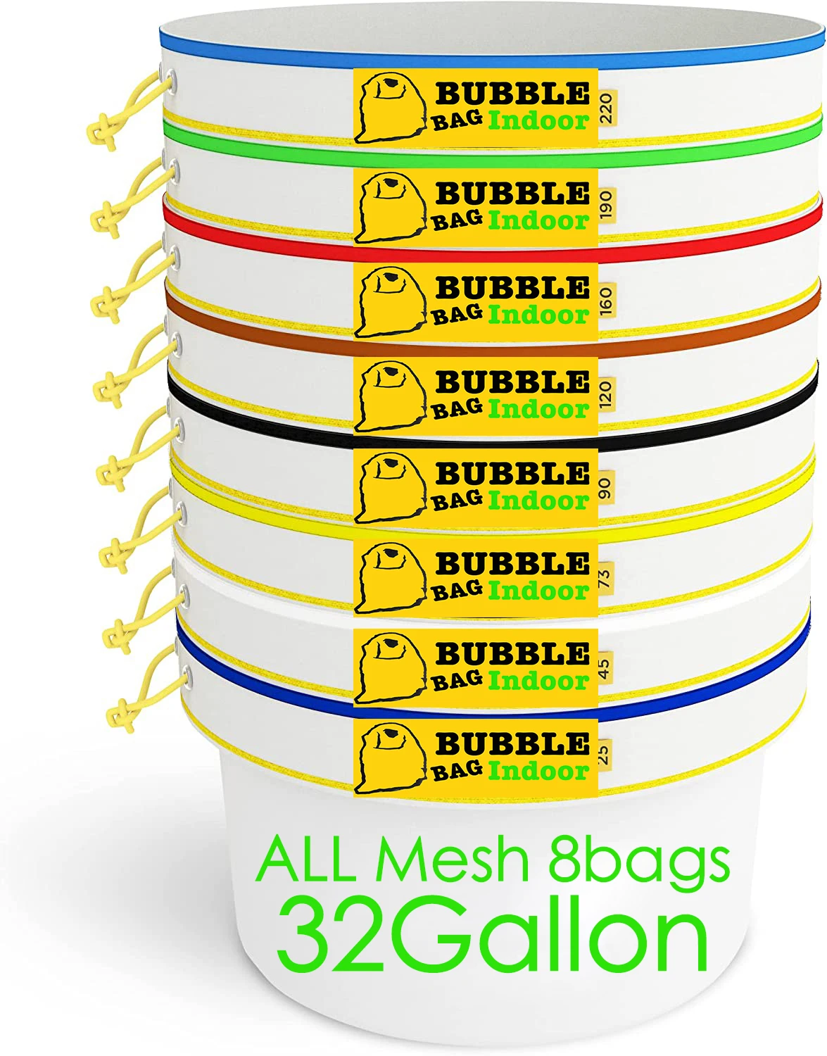 All Mesh 32 Gallon Bubble Bags Herbal Ice Extractor Hash Essence Shampo Flter Herbal Extraction Grow Bag