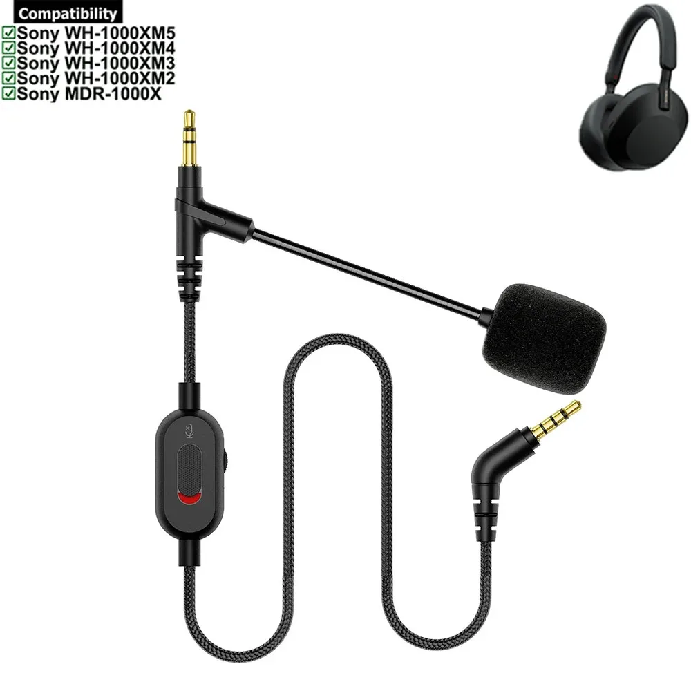 Cavo Intrecciato Di Ricambio Con Microfono Esterno Per Cuffie Sony Wh-1000Xm5 Wh-1000Xm4 Wh-1000Xm3 Wh-1000Xm2 Mdr-1000X