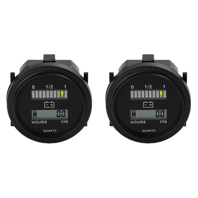

2X LED со счетчиком часов, круглый индикатор батареи, измеритель, 12/24 в, 36 В, 48 В, 72 в для лодки, гольф-карты, Yamaha