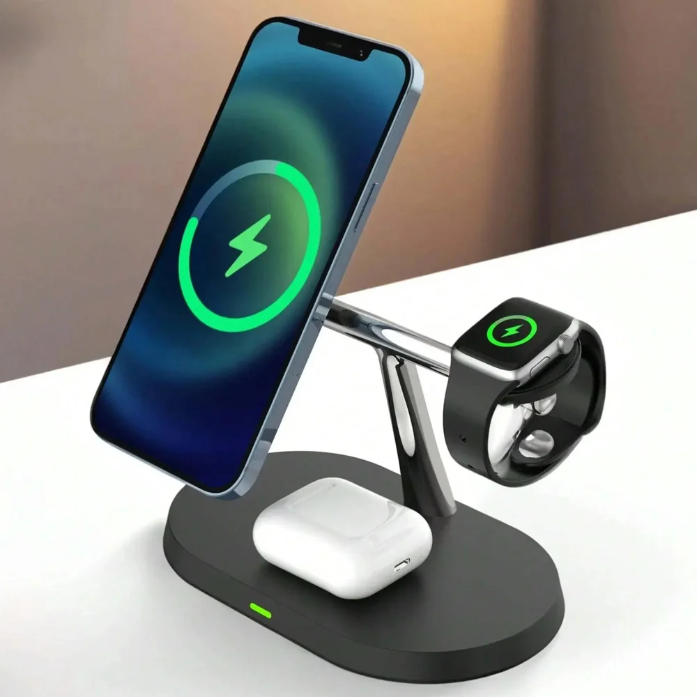 Magnetic Charger 3 in 1 Wireless Charger Stand Magnetic For iPhone 12 13 14 15 16 Fast Charging Station for Apple Watch 9 8 7 6 5 Airpods 2 3 Pro