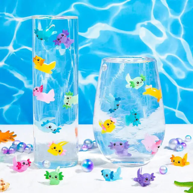 10/20pcs Mini Resin Axolotl Figures Tiny Axolotl Figurine Random Color Miniature Animals Ornaments for DIY Fairy Garden Potted 4