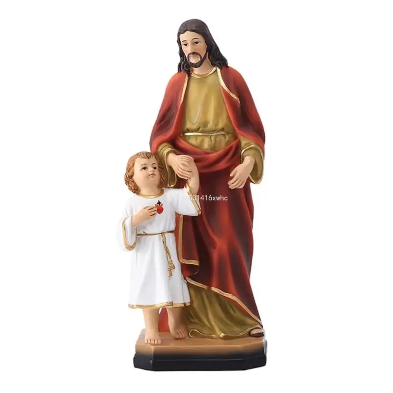 

Dropship Elegant Father Embracing Son Statue Resins Art for Office Display