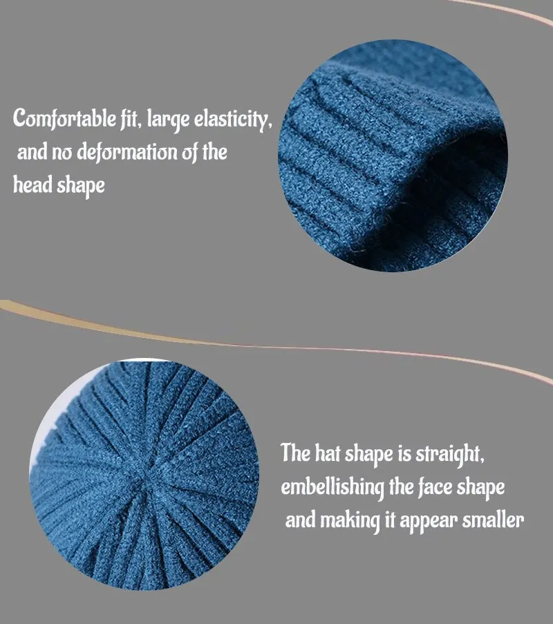 Winter Männer und Frauen Gestrickte Woolen Mode Im Freien Einfarbig Verdickt Warme Ohr Schutz Reiten Kalten Abdeckung Hut_voghion.com