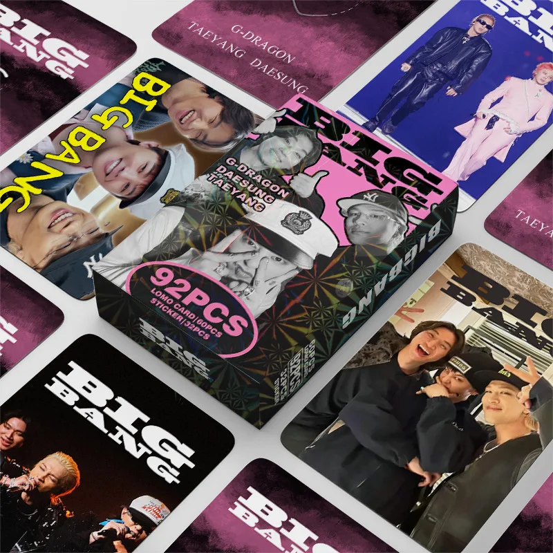 60+32pcs/G-Dragon Photo Card, Star Sticker Postcard, Fan