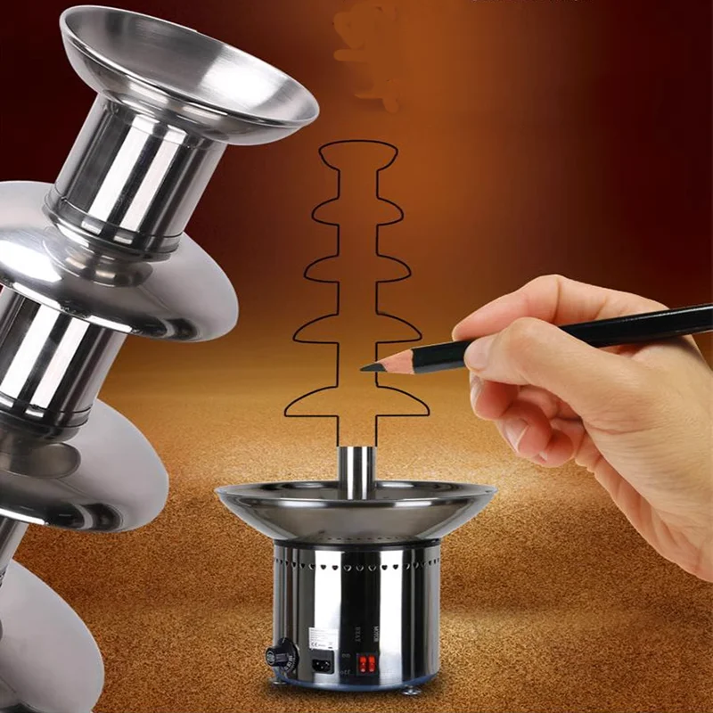 Chocolate Fountain DIY Handmade Commercia Machine with Heating 7-layer Chocolate Waterfall Hotpot Home Appliance Sweet