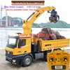 2.4G 26CH Alloy Timber Grapplo 1/14 RC Engineering Vehicle Dump Truck Unload 16KG Trailer Cars excavator Toys Gift transport car 1