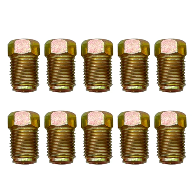 10/20/50X 10mmx1mm Male Short Car Brake Pipe Screw Nuts Bolts for 3/16" Inch Metric Braking Tube Brake Line Fittings Connectors brake adapter car brake pipe repair kit