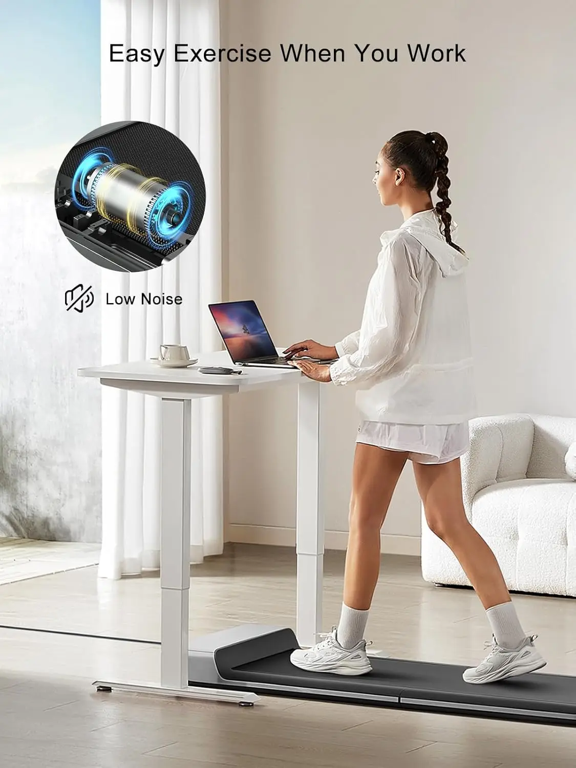 Treadmill Smart Fold Walking Pad Portable Walking/Jogging Machine with App