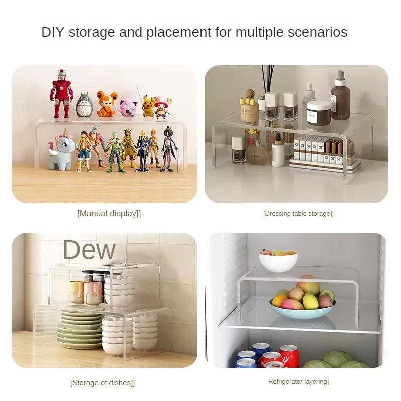 Acrylic Display Stand Acrylic Transparent Frame Handmade Model Desktop Cosmetics Storage Rack Elevated Base Toy Perfume Kitchen Organizer Shelf