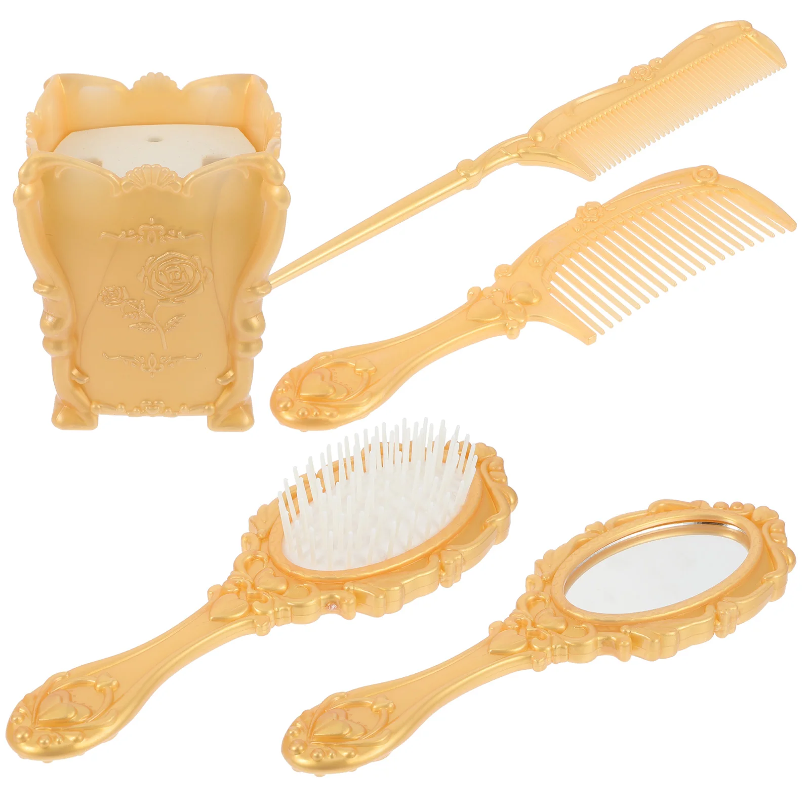 

5 Pcs Vanity Mirror Comb Set Air Bag Hair Hairdressing Portable Plastic Salon Brush