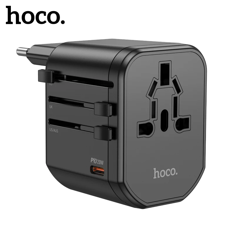 

HOCO PD20W Multifunction Conversion Adapter Socket Converter EU/US/UK/AUS Plug Type C USB QC Universal Travel Phone Fast Charger