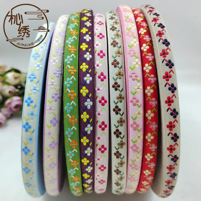 

1cm 5 Yards Ethnic Floral Jacquard Ribbon Embroidery Lace Trim For Wedding DIY Clothes Bag Shoes Accessories