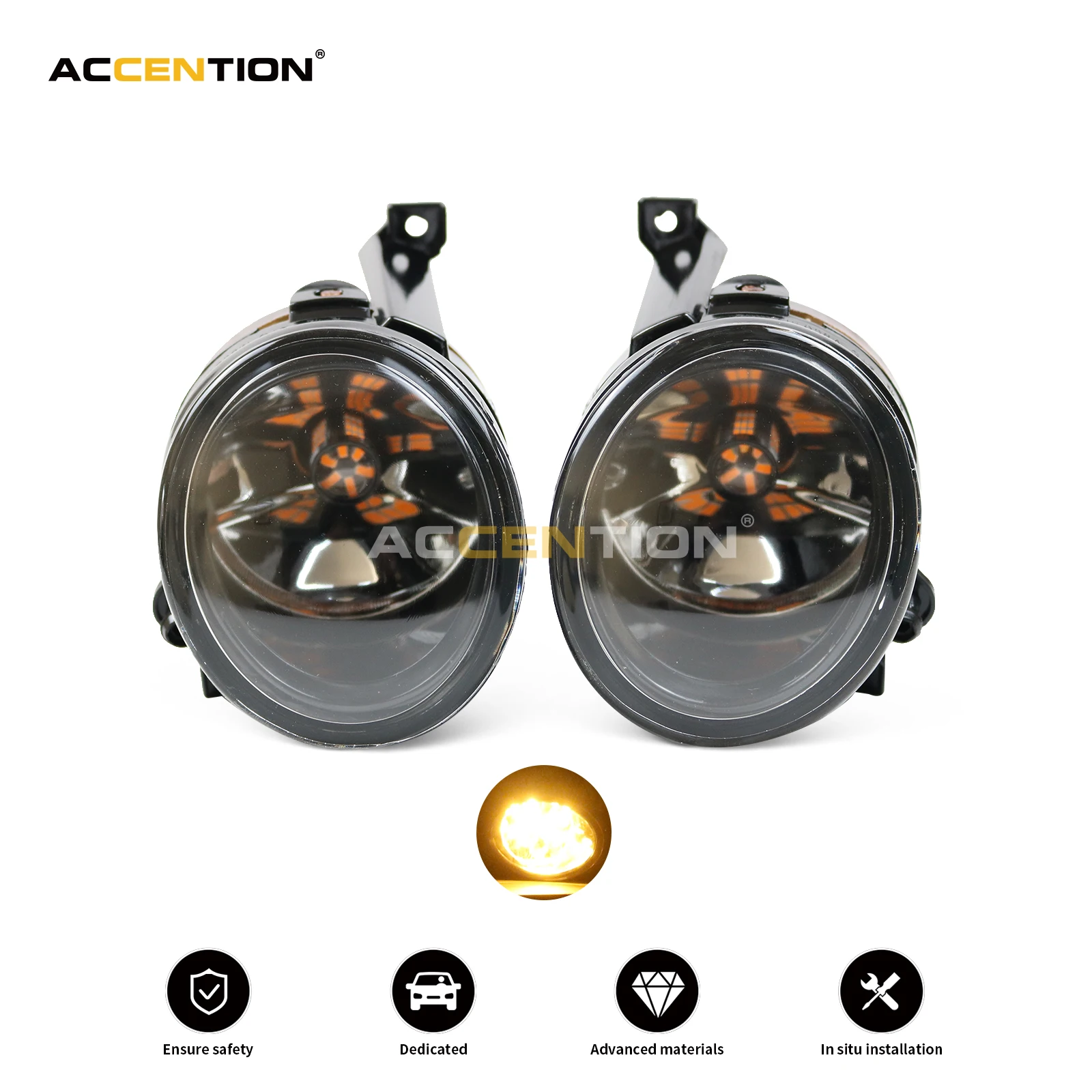 

For VW Polo Vento Sedan Saloon 2011 2012 2013 2014 2015 2016 Front LED Yellow Fog Light Fog Lamp