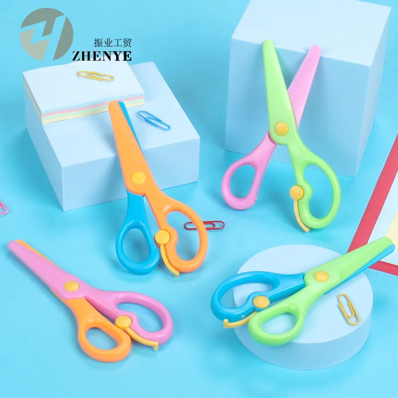 

Spot wholesale PP anti pinch hand art scissors Kindergarten hand cut mini stationery safety scissors
