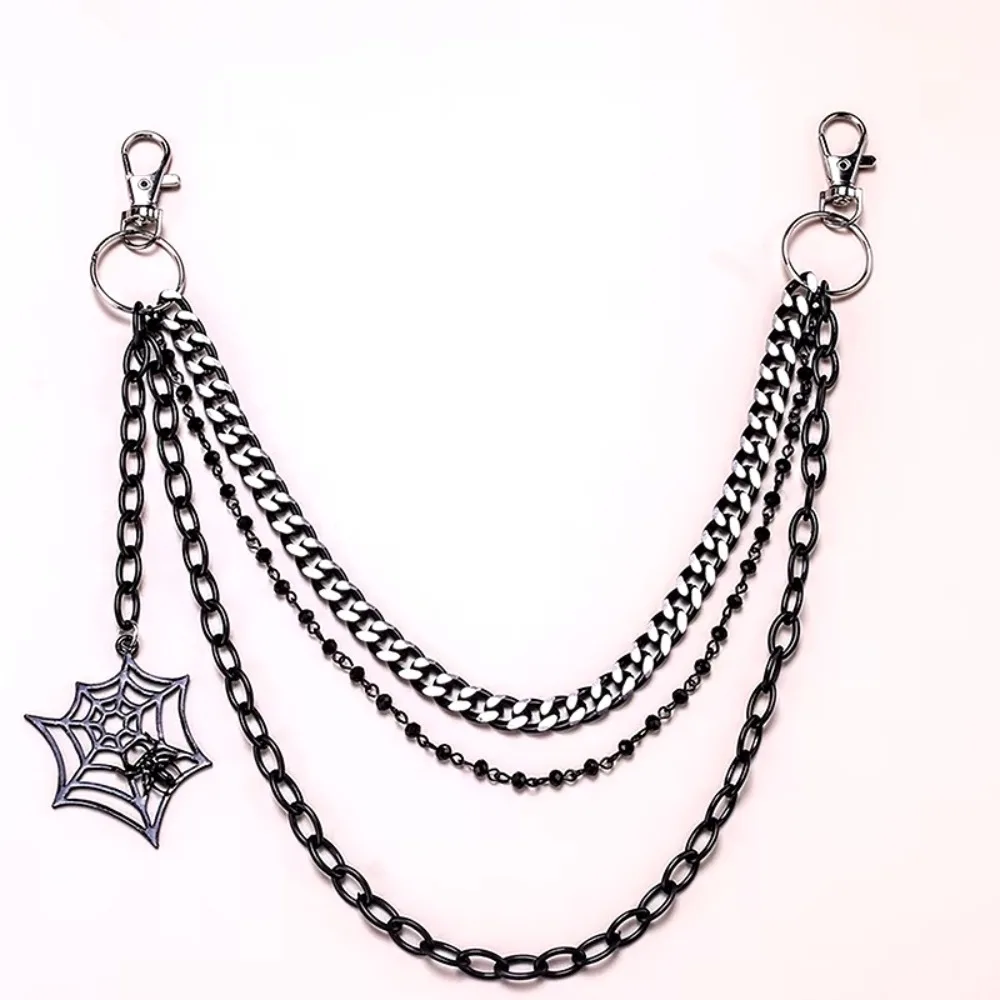 Trendy Punk Metall Hosen Kette Mode Hip Hop Spinne Web Anhänger Taille Kette JEANS Kette Zubehör Geschenke Für Männer Frauen – Detail 8
