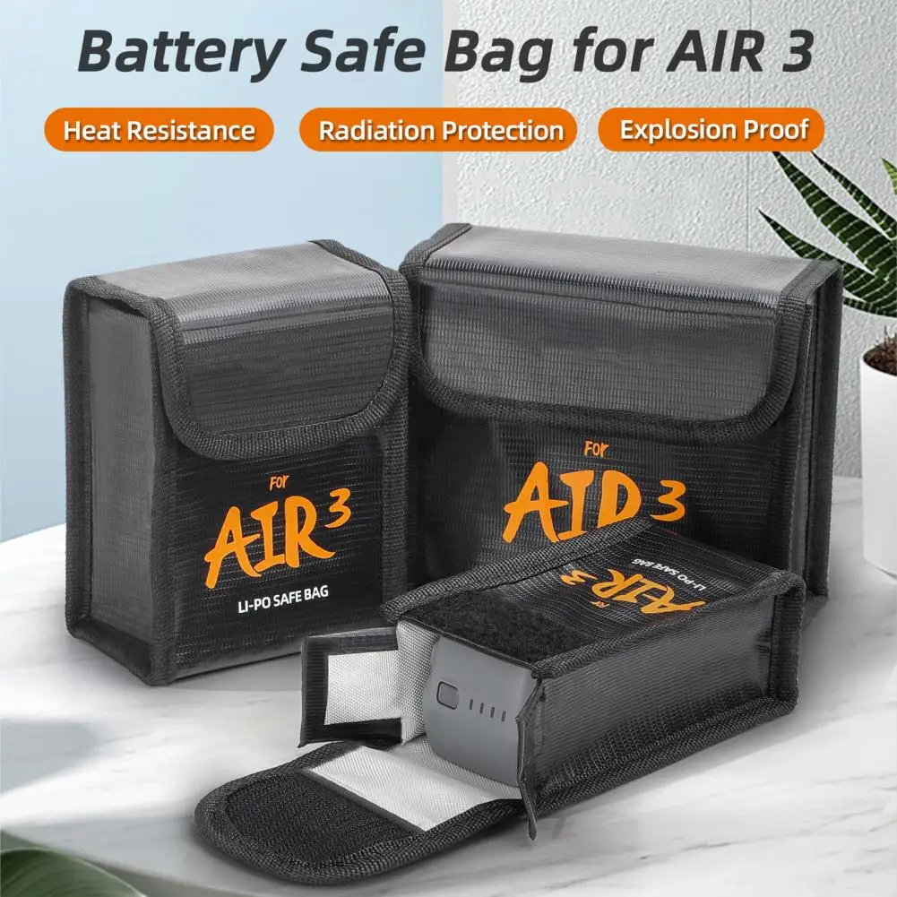 

Battery Explosion-proof Bag Securely Store Fastener Tape Fixing Fire-resistant Battery Holder Protective Accessories for AIR 3