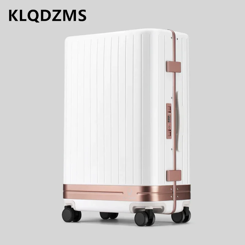 KLQDZMS Rolling Luggage 20"24"26 Inch Aluminum Frame Boarding Box PC Cart Case Cart Style Travel Bag with Wheels Suitcase