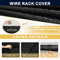 600D Heavy Duty Waterproof Shelf Cover Durable Dustproof Outdoor indoor Shelving Covers for Kitchen Bathroom Living Room 2