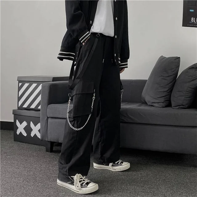 Black Contrast Stitch Flared Cargo Pants  Buy Trousers  Fugazee  FUGAZEE