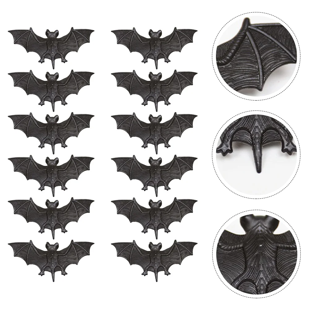 

12 шт. в подарок, искусственная мягкая резиновая летучая мышь, реквизит для украшения, товары для Хэллоуина, реквизит для украшения, для детей