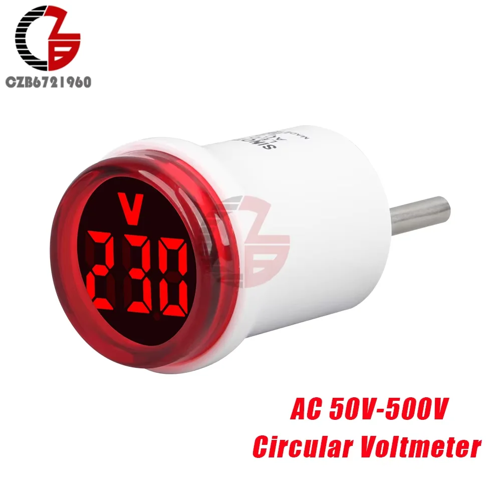 Digital LED Voltmeter with EU Plug for AC Voltage Measurement