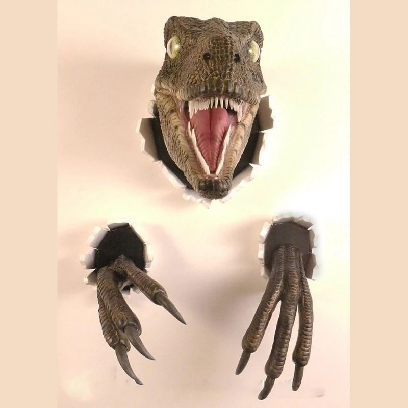 

3D Dinosaur Decoration Velociraptor Set Resin Wall Atmosphere Decorative Props Drop Shipping