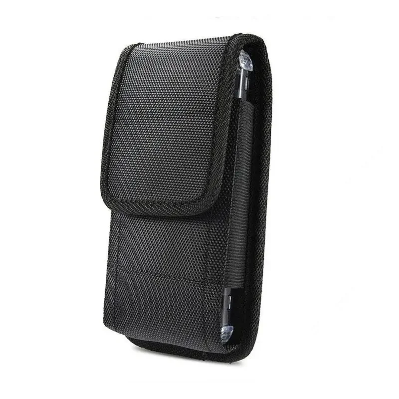 Black Nylon Universal Phone Pouch Belt Clip Case