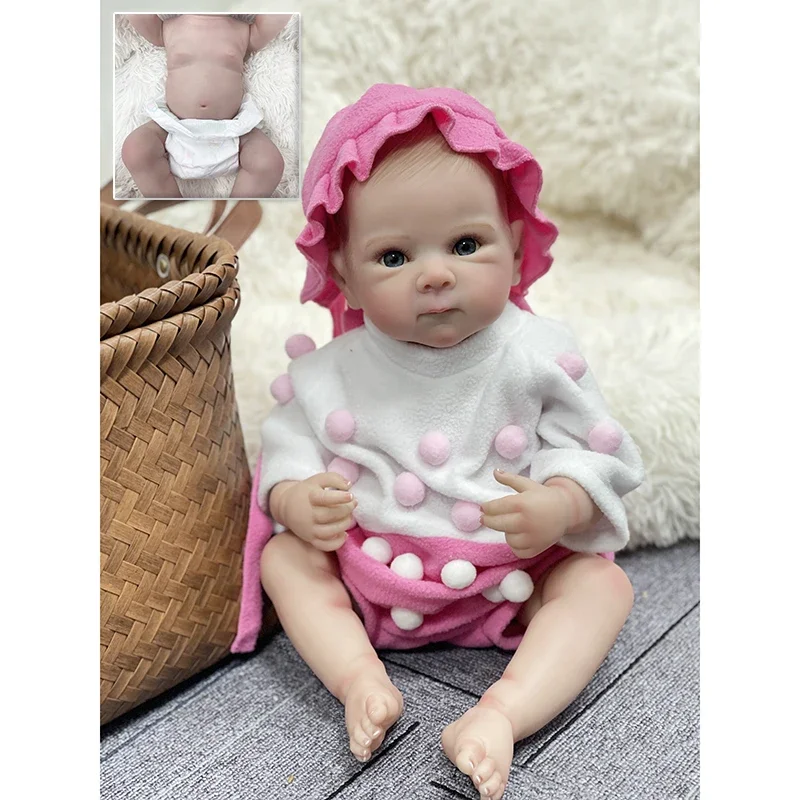 

18inch Bettie Newborn Full vinyl Girl Body & Cloth Body Lifelike Baby Multiple Layers Painting 3D Skin with Visible Veins