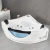 Spa bathtub, two person jet bathtub with water jet device, soaking bathtub with hydraulic massage and chromotherapy 5