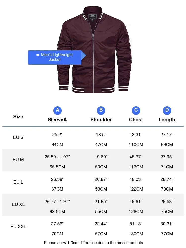 Primavera autunno Bomber da uomo giacche capispalla Casual giacca a vento cappotti da pilota uomo sport Golfwear giacche da Baseball abbigliamento 6