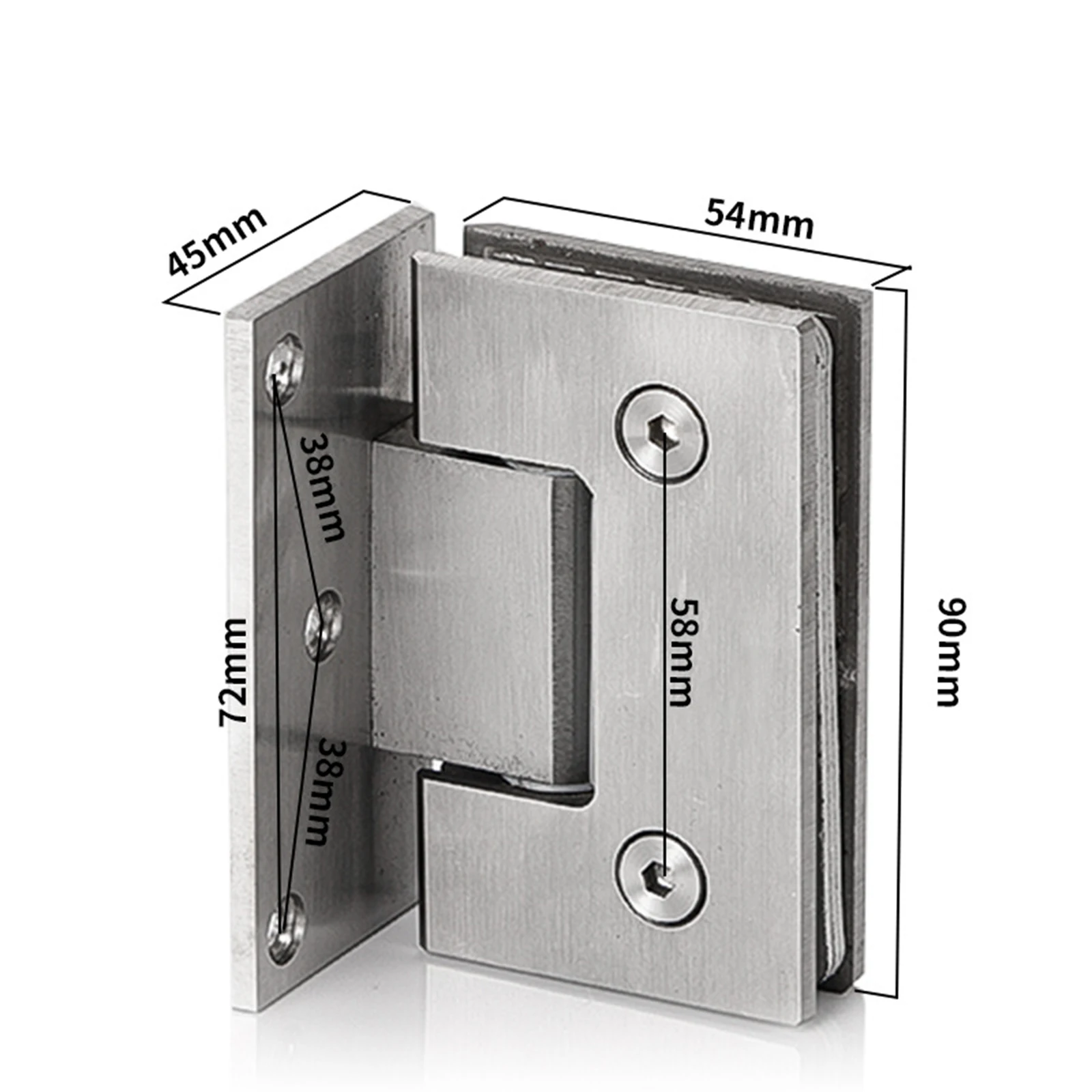 Shower Glass Door Hinges 90 Degree Bathroom Gate Clamp Shower Room Accessories For 8-12 mm Glass Door Cabinet Showcase stainless steel hinges door hinges