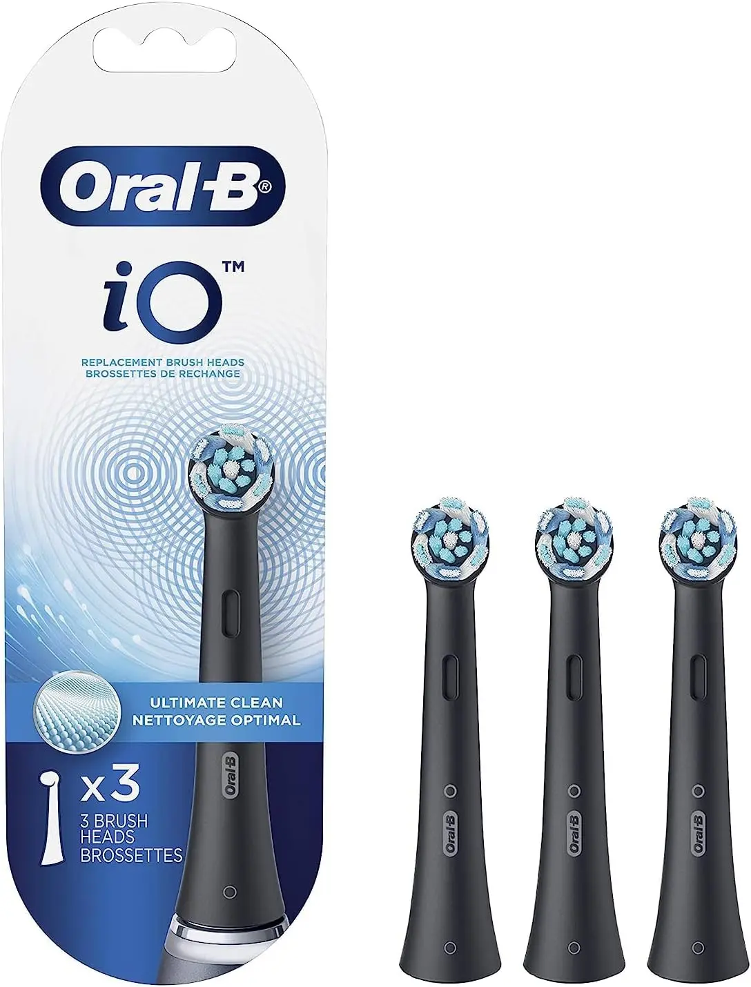 

Oral-B iO Ultimate Clean Replacement Brush Heads Remove Plauqe 3 Pieces Compatible with Oral-B iO Electric Toothbrush