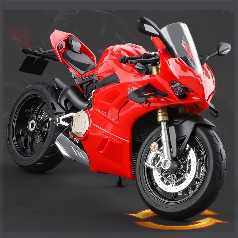 Large Size 1/9 Ducatis Panigale V4S Alloy Racing Motorcycle Simulation Diecast Metal Street Motorcycle Model With Light Kid Gift 2