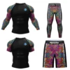 4 Pieces Cody Lundin Sportsuit Skeletal Print  jiu jitsu Grappling Rashguard Set Men Running Gym Tracksuit Compression MMA kits 6