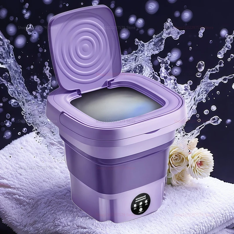 غسالة ذكية قابلة للطي سعة 8 لتر، غسالة محمولة ذات...