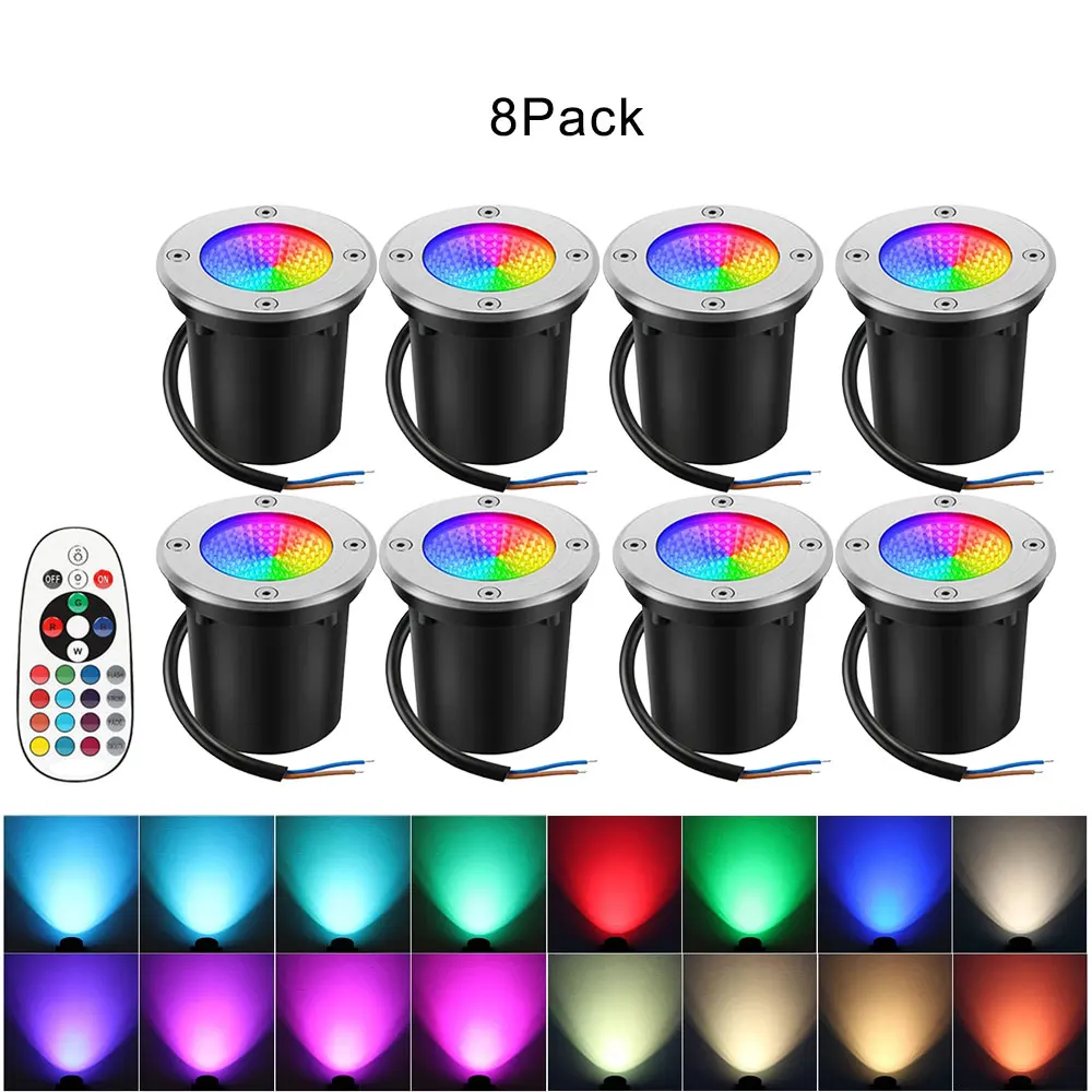 LED Lawn Light Remote Control 16 Colors Dimmable RGBW Spike landscape Spotlight Outdoor For Wall Tree Garden