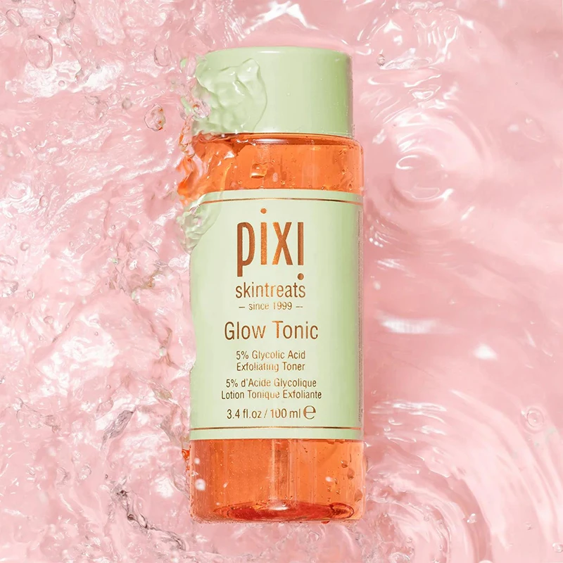 PIXI Glow Tonic Facial Toner 5% Glycolic Acid Travel Size for Deep Pore Cleansing Oil Control & Radiant Skin Care 100ml rice water toner
