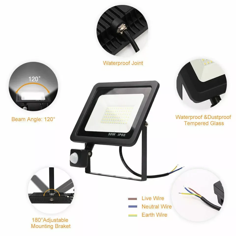 Enhanced Outdoor LED Floodlight - IP66 Waterproof Pathway and Garden Light, Energy-Efficient Spotlight Lamp