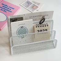 Ins 4-Tier Iron Mesh Desk File Organizer Letter Holder Desktop Storage Rack For Documents Mail Stationery Home Office Supplies 4